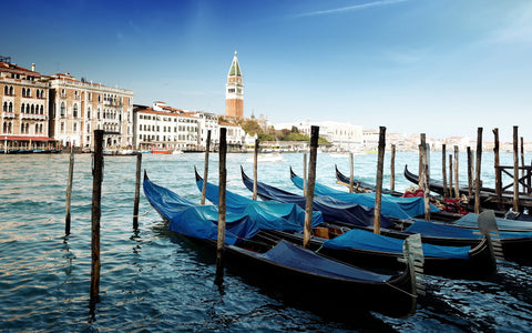GONDOLAS VENICE GICLEE CANVAS ART PRINT POSTER