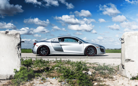 GORGEOUS GREY AUDI R8 GICLEE CANVAS ART PRINT POSTER