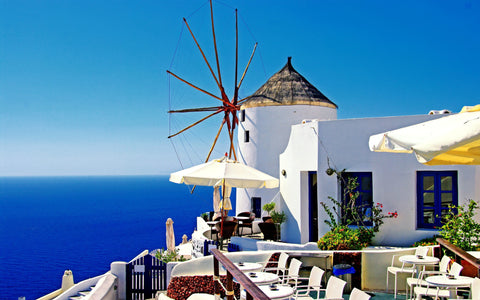 GREECE OIA SANTORINI GICLEE CANVAS ART PRINT POSTER