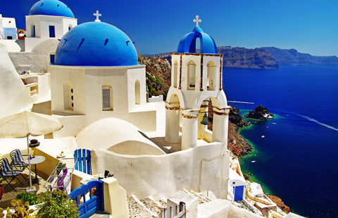 GREECE SANTORINI OIA GICLEE CANVAS ART PRINT POSTER