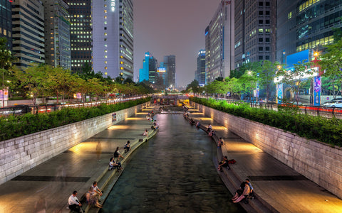 SEOUL SOUTH KOREA DOWNTOWN GICLEE CANVAS ART PRINT POSTER