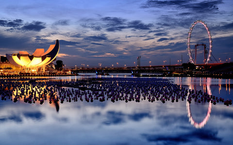 SINGAPORE WISHING SPHERES GICLEE CANVAS ART PRINT POSTER