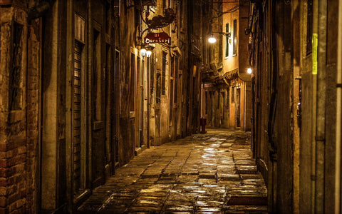 STREETS OF VENICE GICLEE CANVAS ART PRINT POSTER