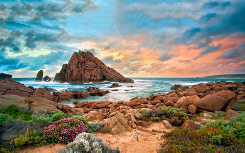 SUNSET AUSTRALIAN COAST GICLEE CANVAS ART PRINT POSTER