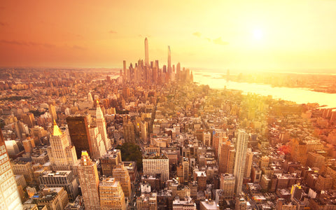 SUNSET NEW YORK 2 GICLEE CANVAS ART PRINT POSTER