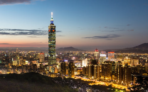 TAIPEI SKYLINE GICLEE CANVAS ART PRINT POSTER