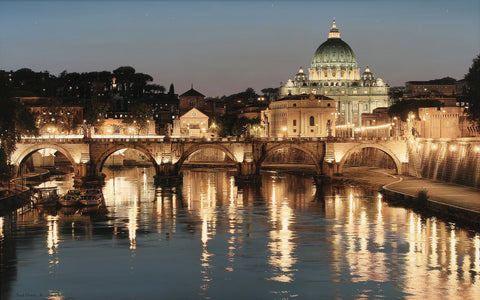 TIBER RIVER ROME GICLEE CANVAS ART PRINT POSTER