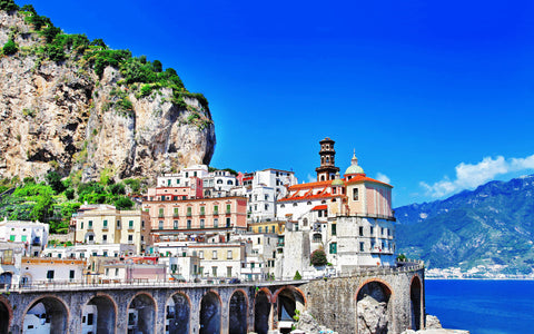 VILLAGE POSITANO ITALY GICLEE CANVAS ART PRINT POSTER